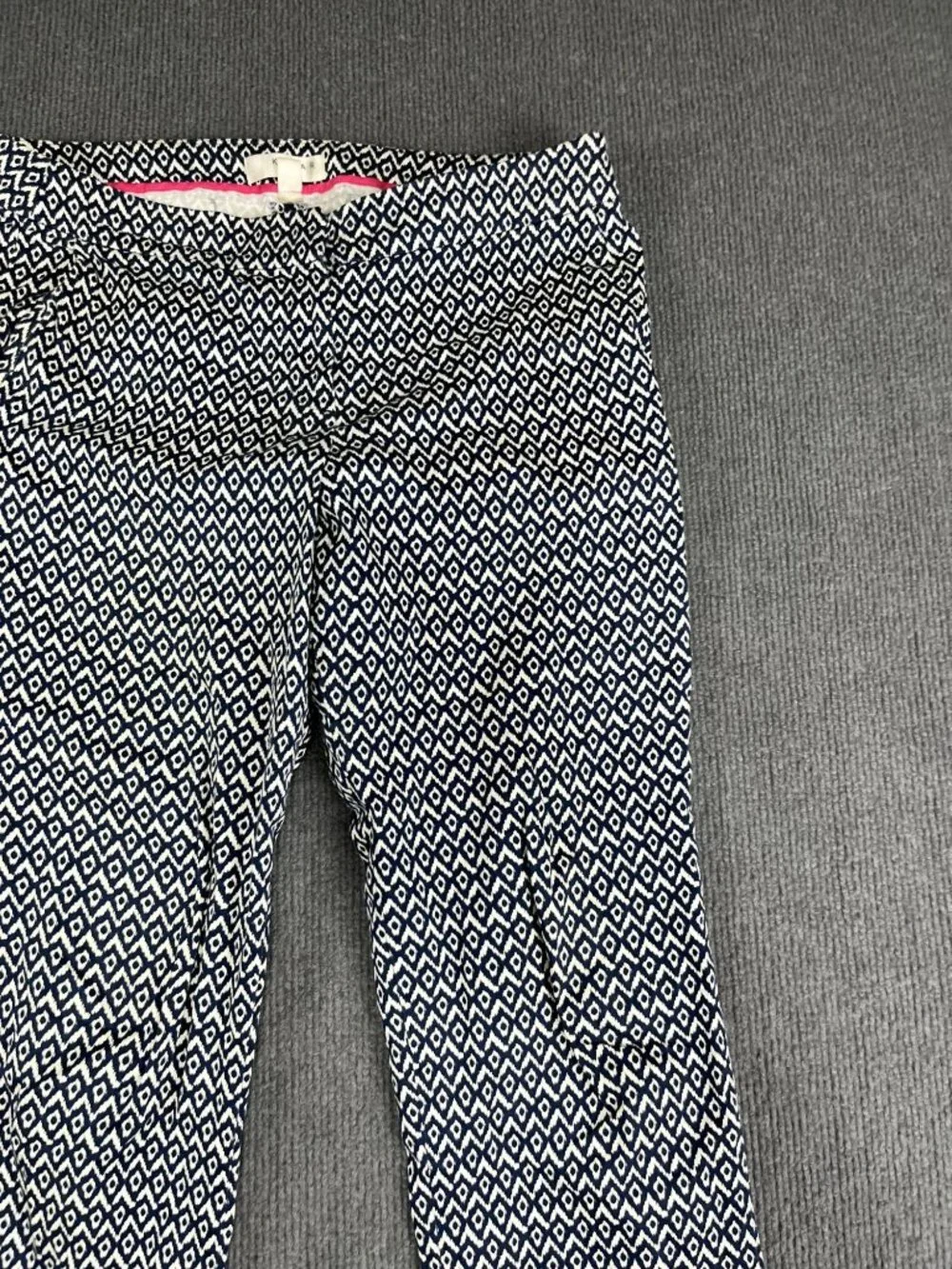 Kenar Womens Navy & White Geometric Print Cropped Pants Size 8